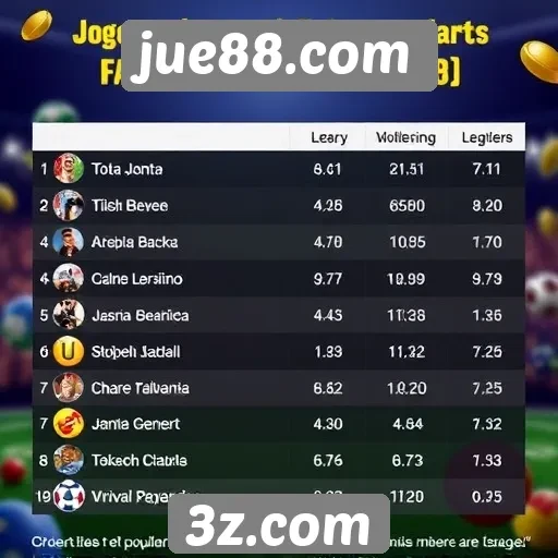 Estatísticas de jogos mais populares no jue88.com